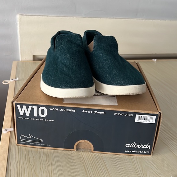Allbirds Wool Loungers Slip-On Shoes - Aurora Dark Teal Blue / Green - Size: W10 - Picture 10 of 12